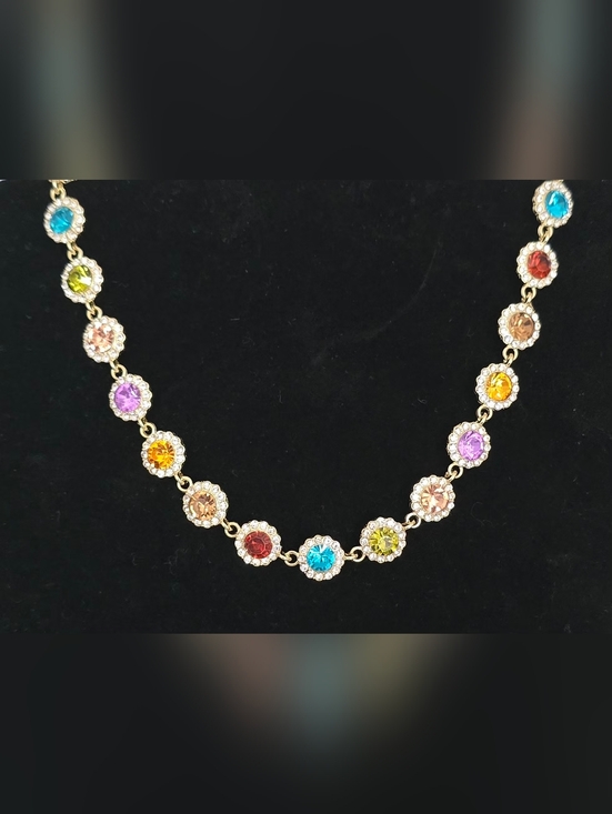 Jewelry - Multicolor Rhinestone Halo Choker Necklace